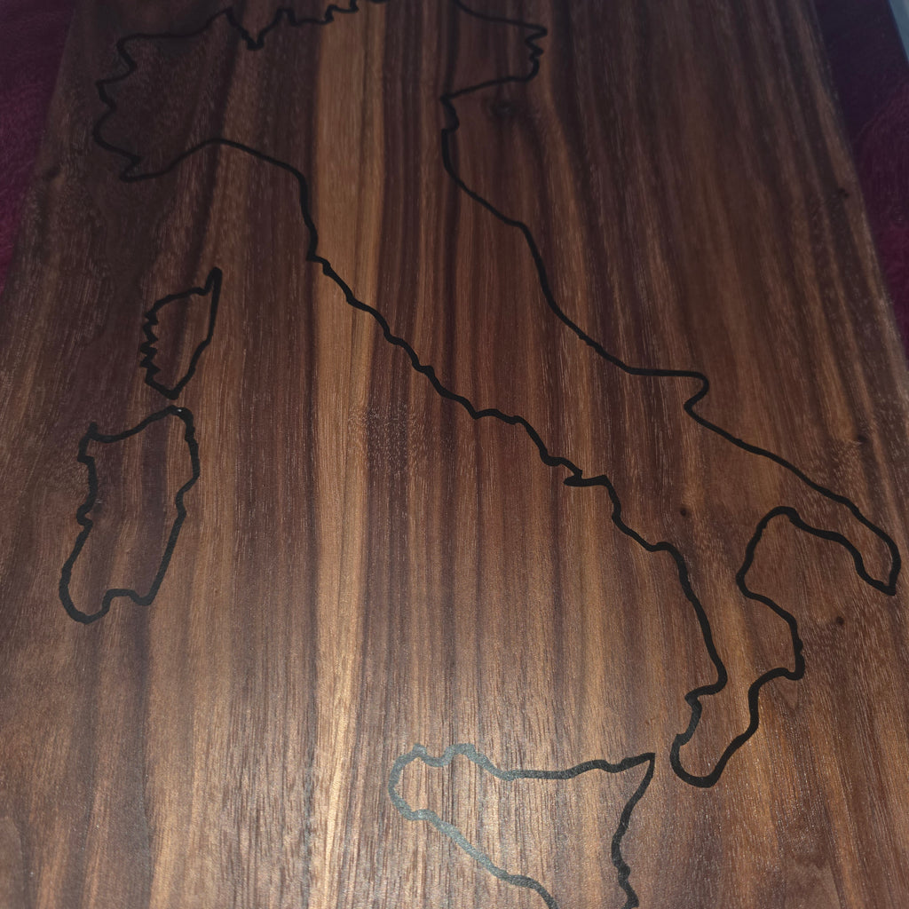 Charcuterie with Italy Inlay - Black Walnut / Purpleheart