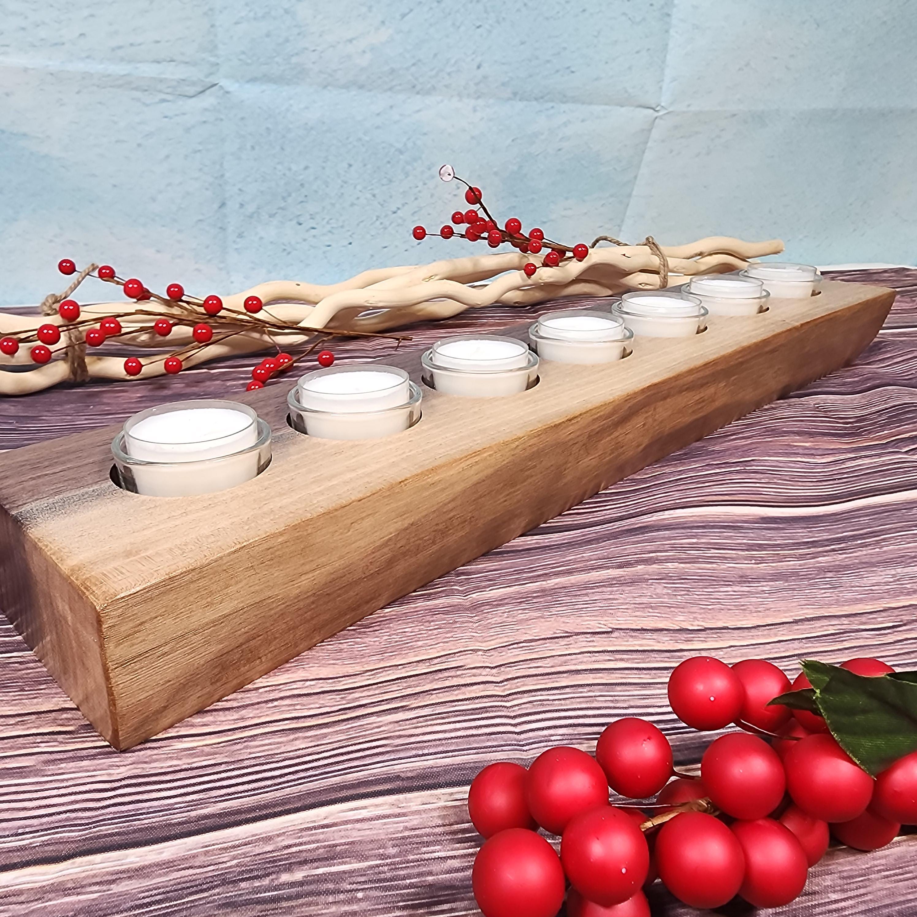 Live Edge Walnut Candle Holder Centerpiece - Large 7 Candles